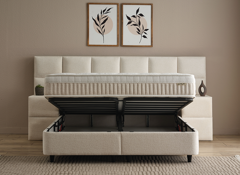 Designer Boxspringbett Conso mit Matratze & Stauraum