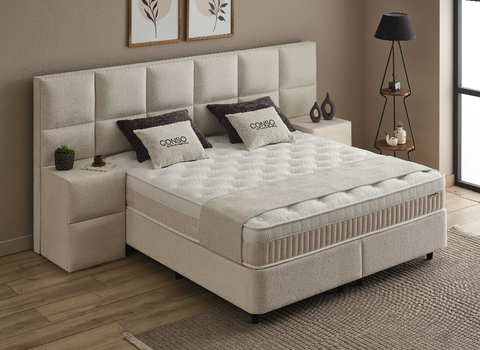 Designer Boxspringbett Conso mit Matratze & Stauraum