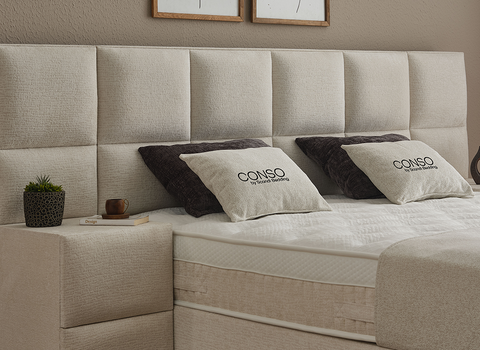 Designer Boxspringbett Conso mit Matratze & Stauraum