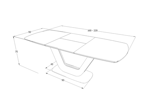 Designer Esstisch Arano mit Auszug 160-220 cm - Luxano