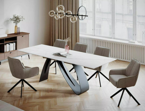 Designer dining table Duna with extension 160 - 240cm 