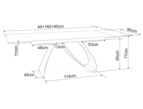 Designer Esstisch Duna Ossido mit Auszug 160 - 240cm