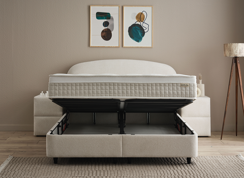 Designer Boxspringbett Fancy mit Matratze & Stauraum