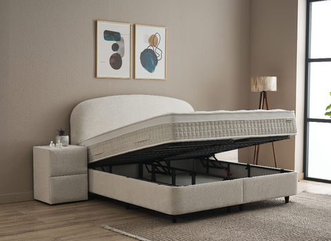 Designer Boxspringbett Fancy mit Matratze & Stauraum