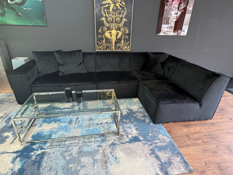 Sofa Bellagio 335x183cm SOFORT VERFÜGBAR "Samt schwarz"