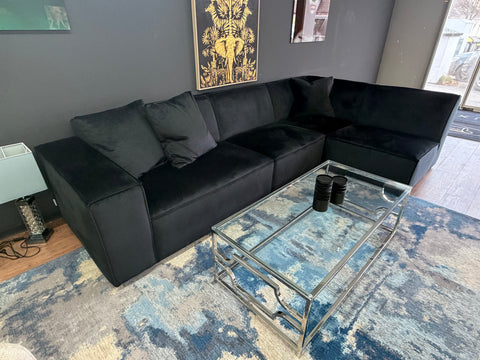 Sofa Bellagio 335x183cm SOFORT VERFÜGBAR "Samt schwarz"