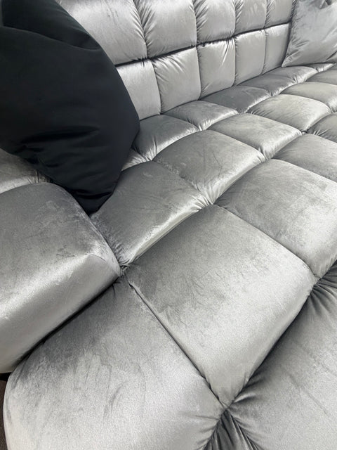 Sofa Beluga 288cm SOFORT VERFÜGBAR "Samtstoff Primo Grey"