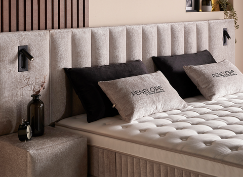 Designer Boxspringbett Penelope mit Matratze & Stauraum