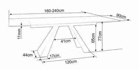 Designer Esstisch Salvador Onice mit Auszug 160–240 cm