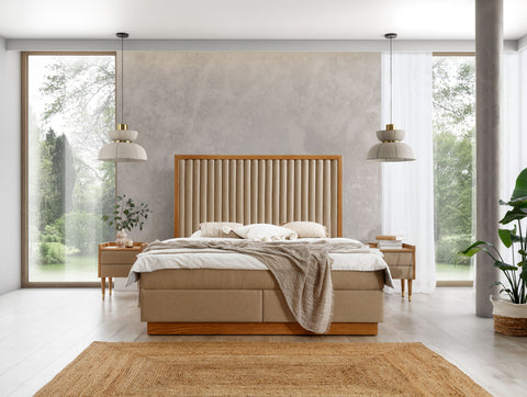 Designer Boxspringbett Verona mit Matratze & Topper