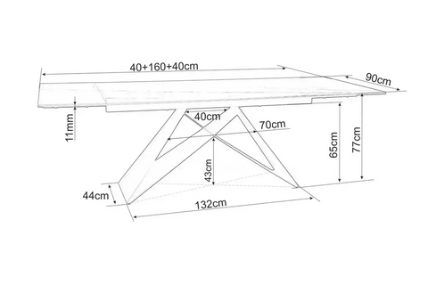 Designer Esstisch Westin Creme Auszug 160 - 240cm