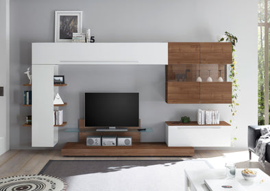 Designer Wohnwand Barca dark Walnut