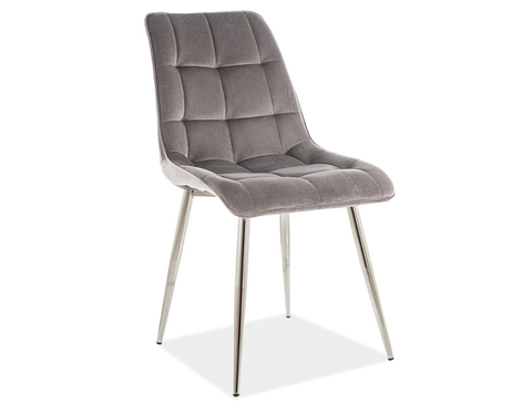 Designer chair ChicoSilver Velvet Grey