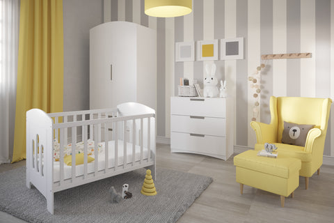 Designer baby bed Mila including mattress