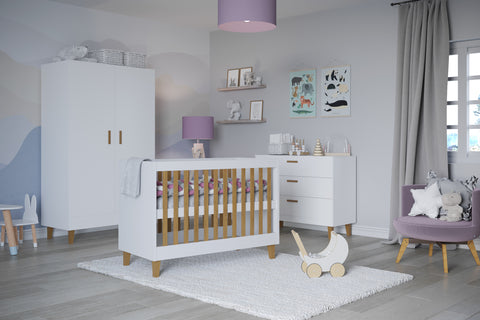 Designer Babybett Rubi white inkl. Matratze