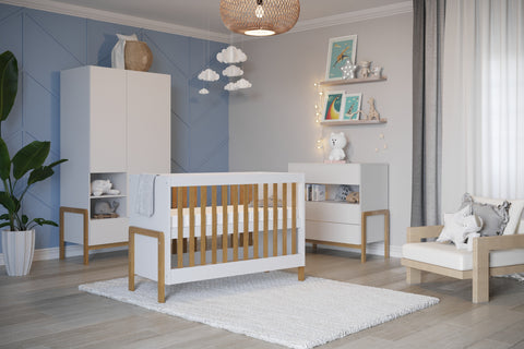 Designer baby bed Viktor including mattress 