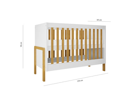 Designer baby bed Viktor including mattress 