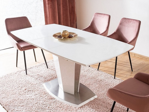 Designer dining table Whitney with extension 120-160 cm