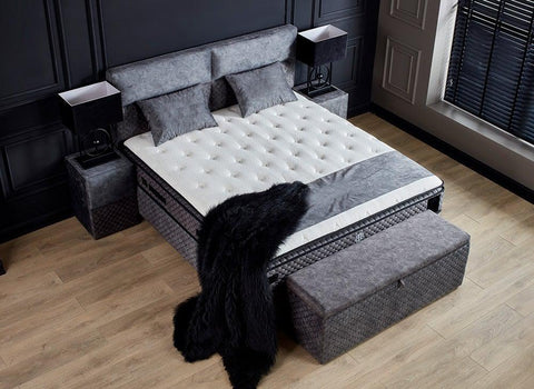 Designer Boxspringbett Babylon inkl. Matratze & Stauraum