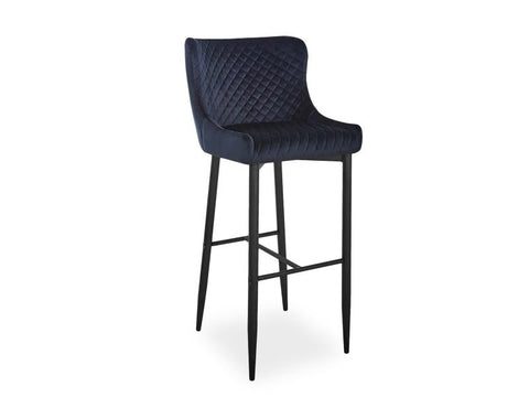 Designer Barhocker Collin Velvet Black-Luxano