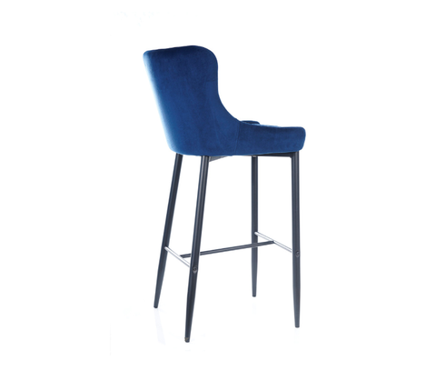 Designer Barhocker Collin Velvet Blue-Luxano