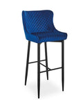 Designer Barhocker Collin Velvet Blue-Luxano