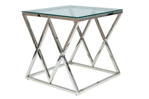 Designer Beistelltisch Zega silver - Luxano