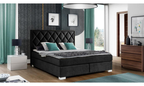 Designer Boxspringbett Leon mit Matratze & Topper - Luxano