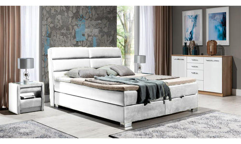 Designer Boxspringbett Lugo mit Matratze & Topper - Luxano