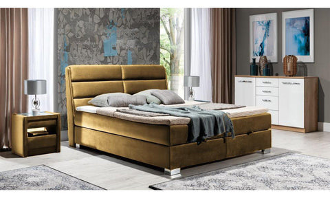 Designer Boxspringbett Lugo mit Matratze & Topper - Luxano