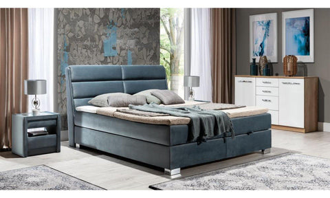 Designer Boxspringbett Lugo mit Matratze & Topper - Luxano