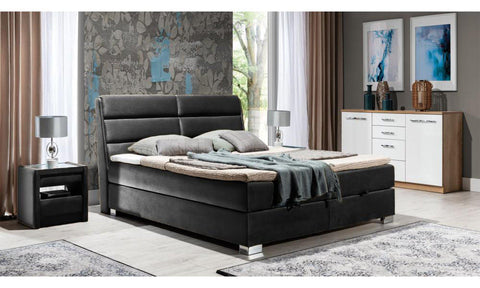 Designer Boxspringbett Lugo mit Matratze & Topper - Luxano