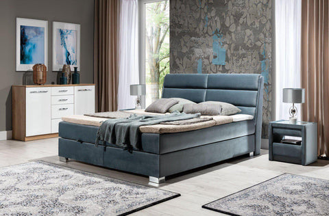 Designer Boxspringbett Lugo mit Matratze & Topper - Luxano