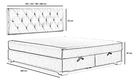 Designer Boxspringbett Multi mit Matratze & Topper - Luxano