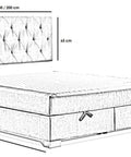 Designer Boxspringbett Multi mit Matratze & Topper - Luxano