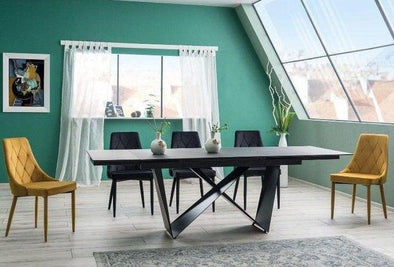 Designer Esstisch Caval mit Auszug Black 160-240 cm - Luxano