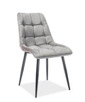 Designer Stuhl Chico Velvet Grey-Luxano