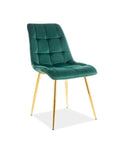 Designer Stuhl ChicoGold Velvet Green-Luxano