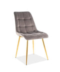 Designer Stuhl ChicoGold Velvet Grey-Luxano