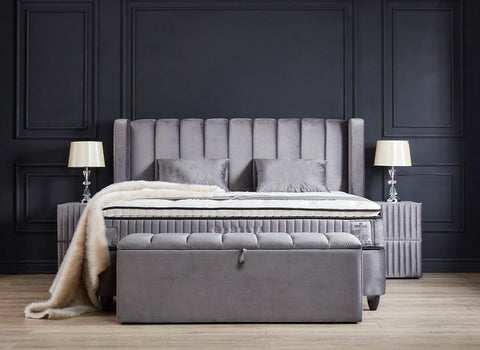 Designer Boxspringbett Ophelia inkl. Matratze & Stauraum