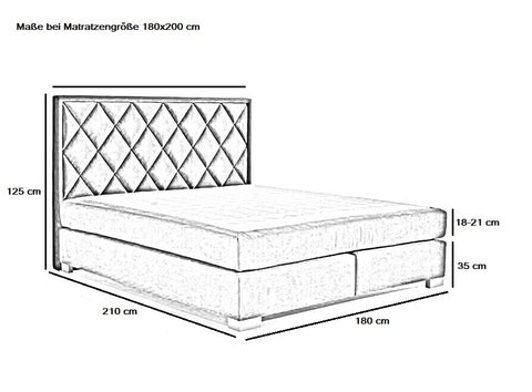 Designer Boxspringbett Leon mit Matratze & Topper - Luxano