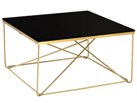 Designer coffee table Pure Black/Gold